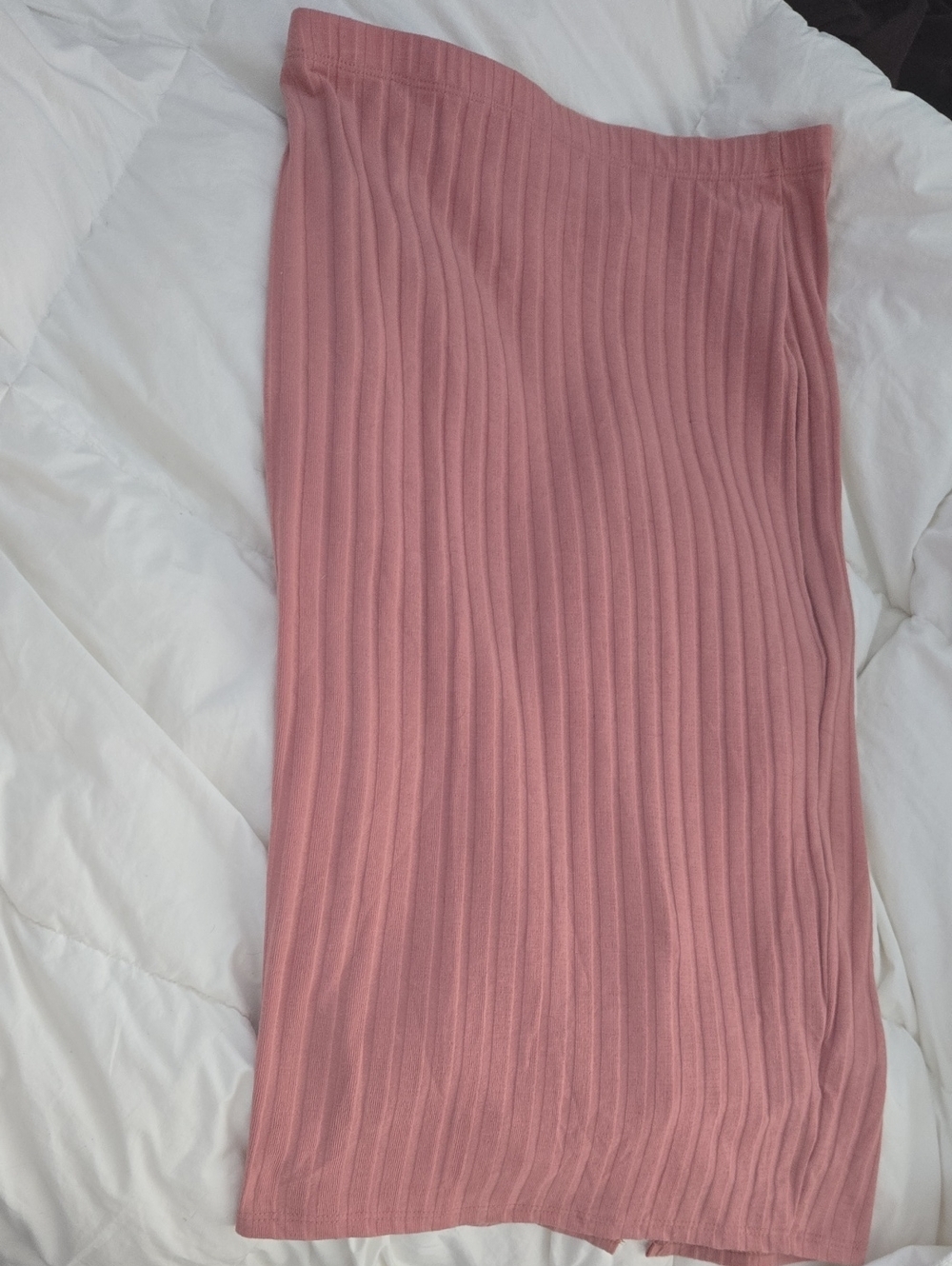 Ribbed Pencil Skirt - Pink